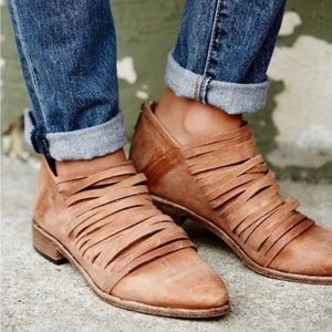 FREE PEOPLE Lost Valley Ankle Booties Leather 38